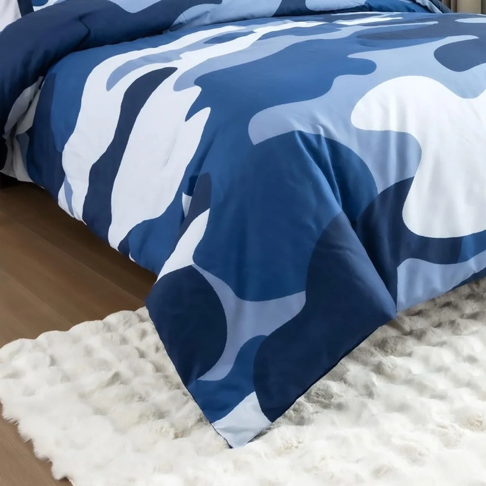 NEW Blue Camouflage Bedding Set Full